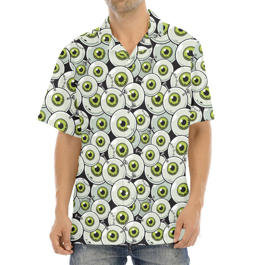 Frankenstein Eyeball Pattern Print Aloha Shirt
