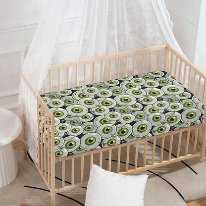 Frankenstein Eyeball Pattern Print Baby Crib Sheet