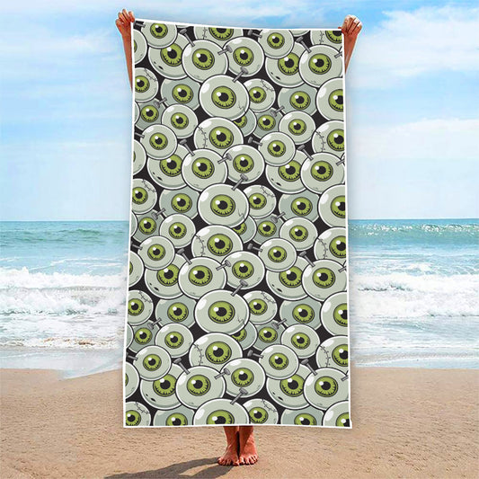Frankenstein Eyeball Pattern Print Beach Towel