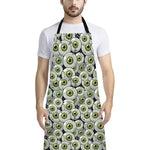 Frankenstein Eyeball Pattern Print Bib Apron With Pocket