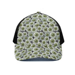 Frankenstein Eyeball Pattern Print Black Mesh Trucker Cap