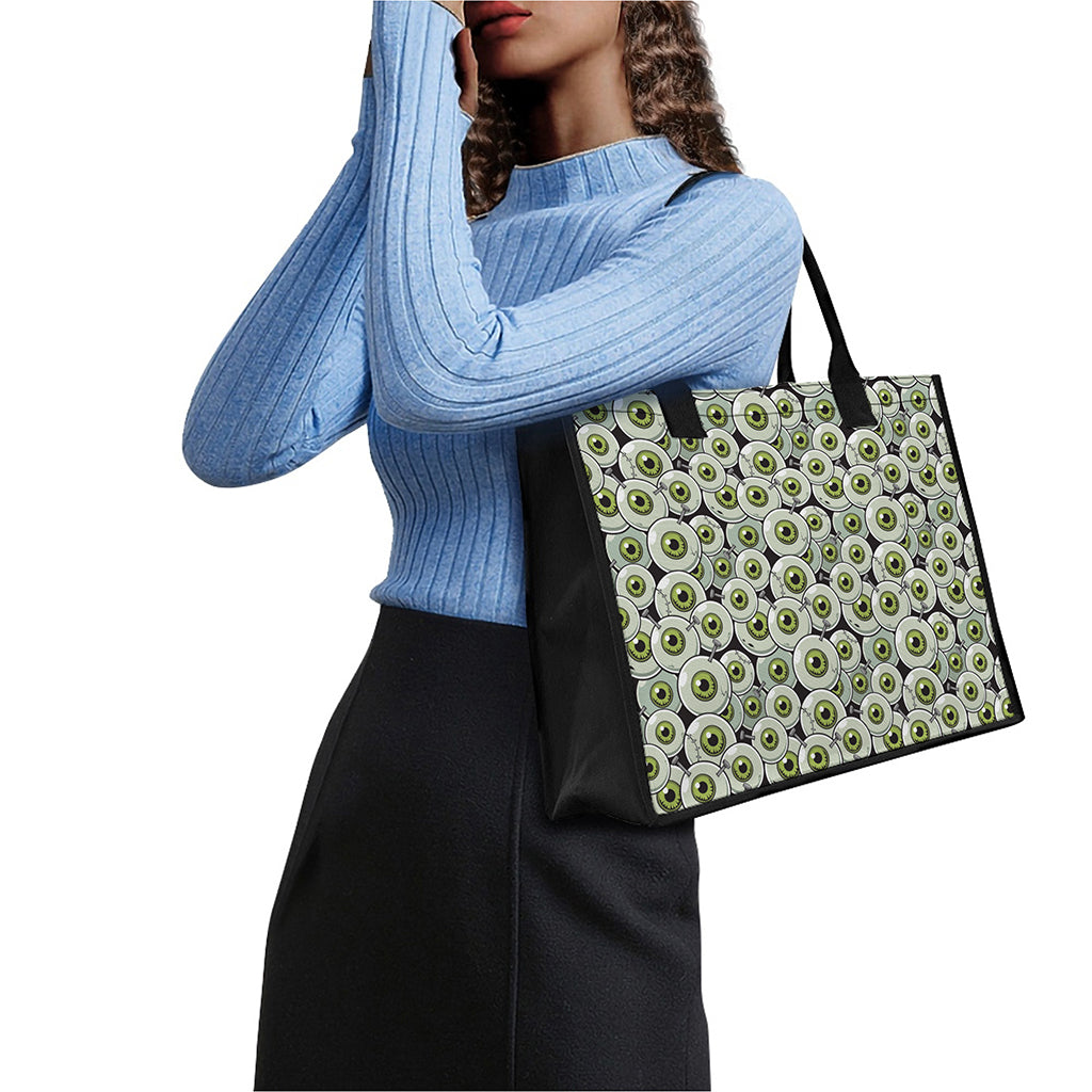 Frankenstein Eyeball Pattern Print Canvas Tote Bag