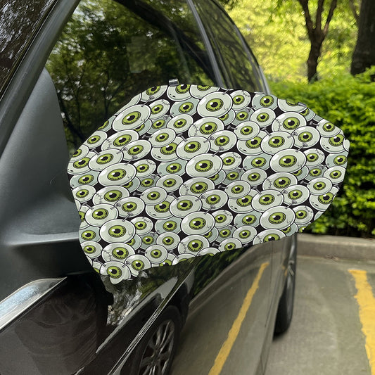 Frankenstein Eyeball Pattern Print Car Side Mirror Covers