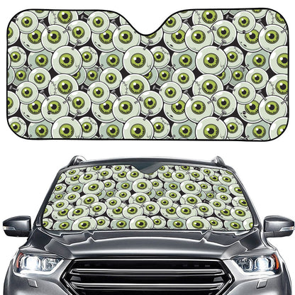 Frankenstein Eyeball Pattern Print Car Windshield Sun Shade