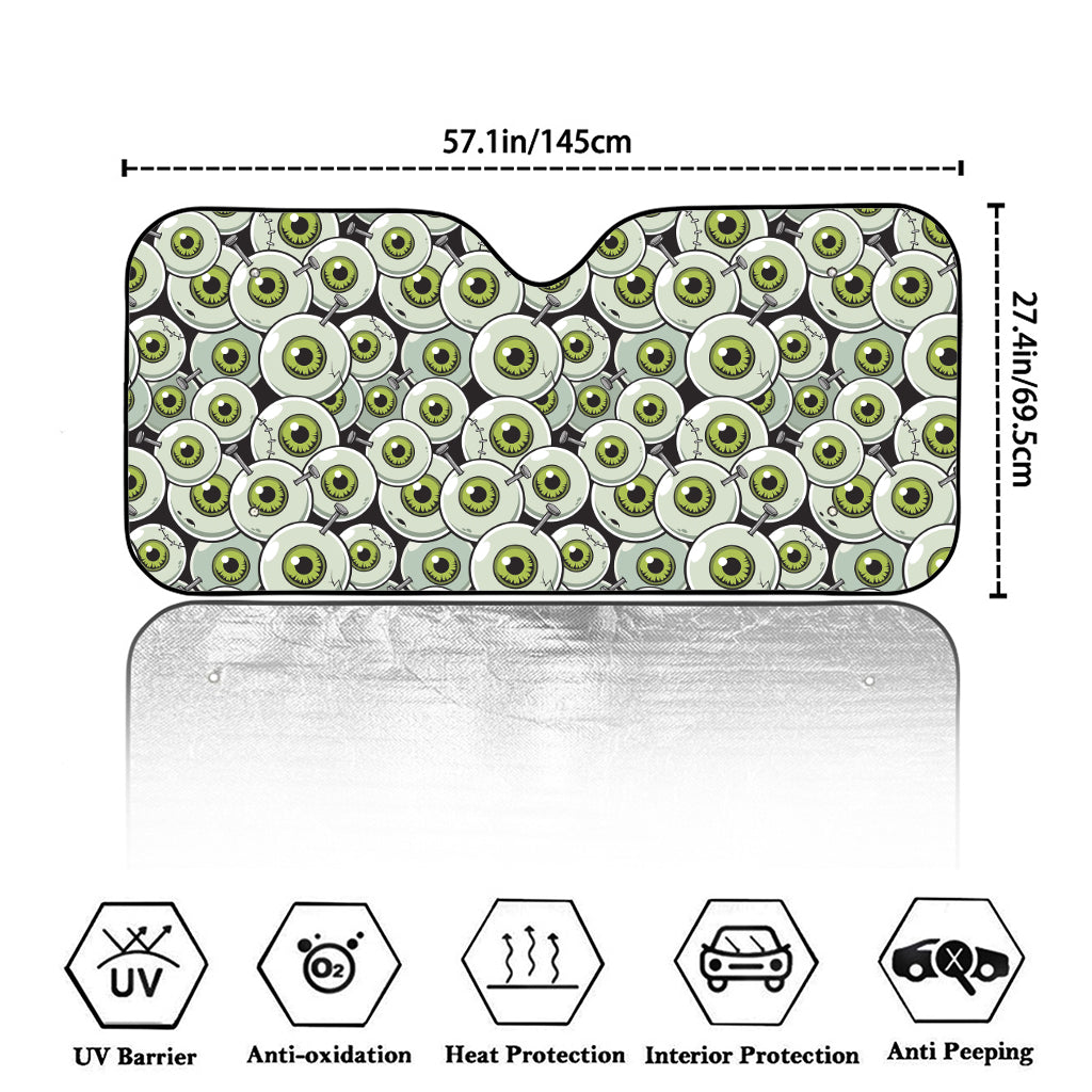 Frankenstein Eyeball Pattern Print Car Windshield Sun Shade