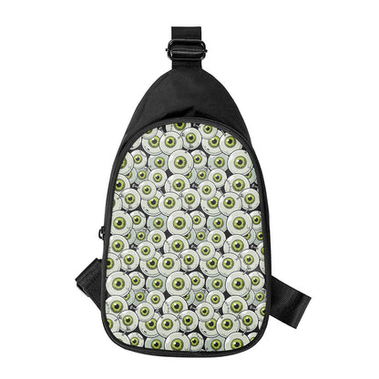 Frankenstein Eyeball Pattern Print Chest Bag