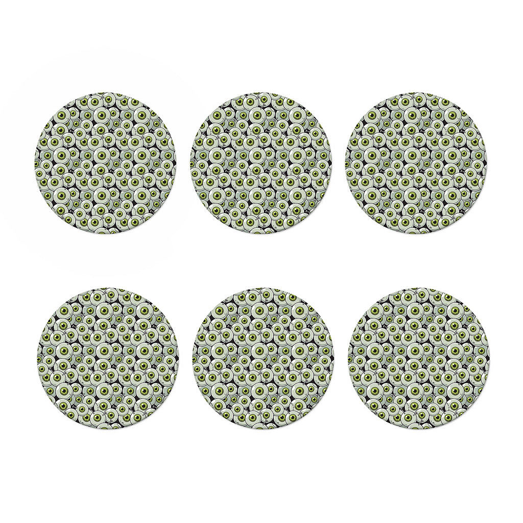 Frankenstein Eyeball Pattern Print Coaster Set