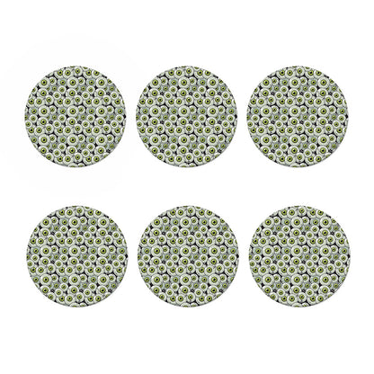 Frankenstein Eyeball Pattern Print Coaster Set