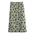 Frankenstein Eyeball Pattern Print Cotton Front Slit Maxi Skirt