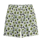 Frankenstein Eyeball Pattern Print Cotton Shorts