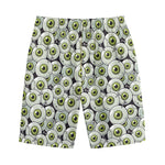Frankenstein Eyeball Pattern Print Cotton Shorts