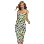 Frankenstein Eyeball Pattern Print Cross Back Cami Dress