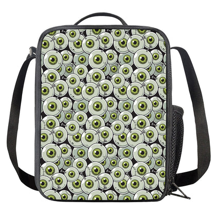 Frankenstein Eyeball Pattern Print Crossbody Lunch Bag