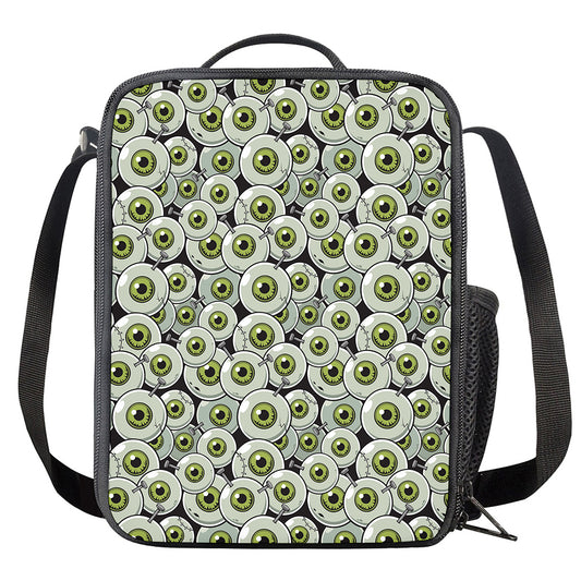 Frankenstein Eyeball Pattern Print Crossbody Lunch Bag