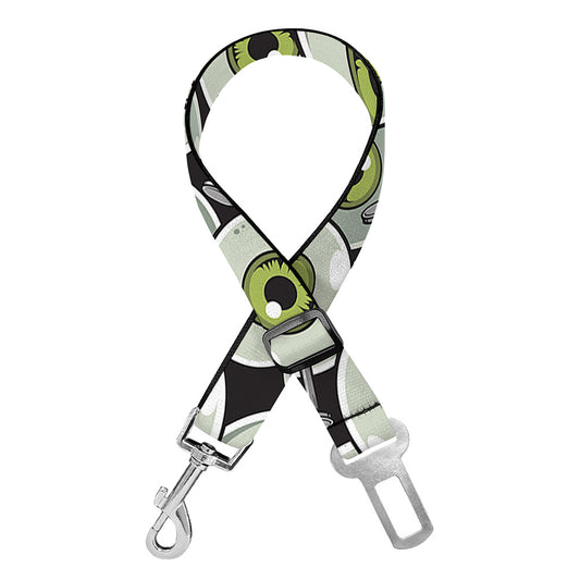 Frankenstein Eyeball Pattern Print Dog Seat Belt