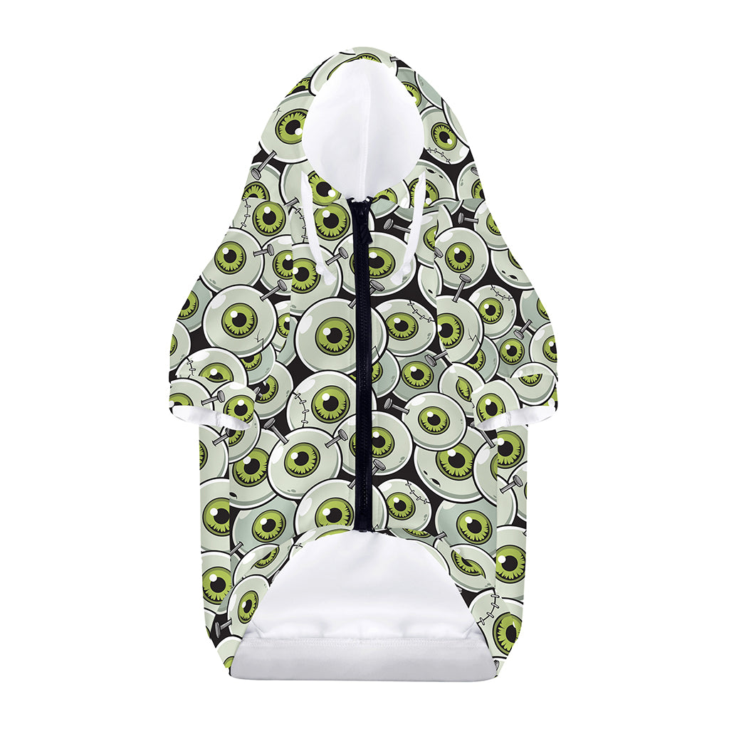 Frankenstein Eyeball Pattern Print Dog Zip Up Hoodie