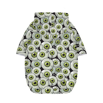 Frankenstein Eyeball Pattern Print Dog Zip Up Hoodie