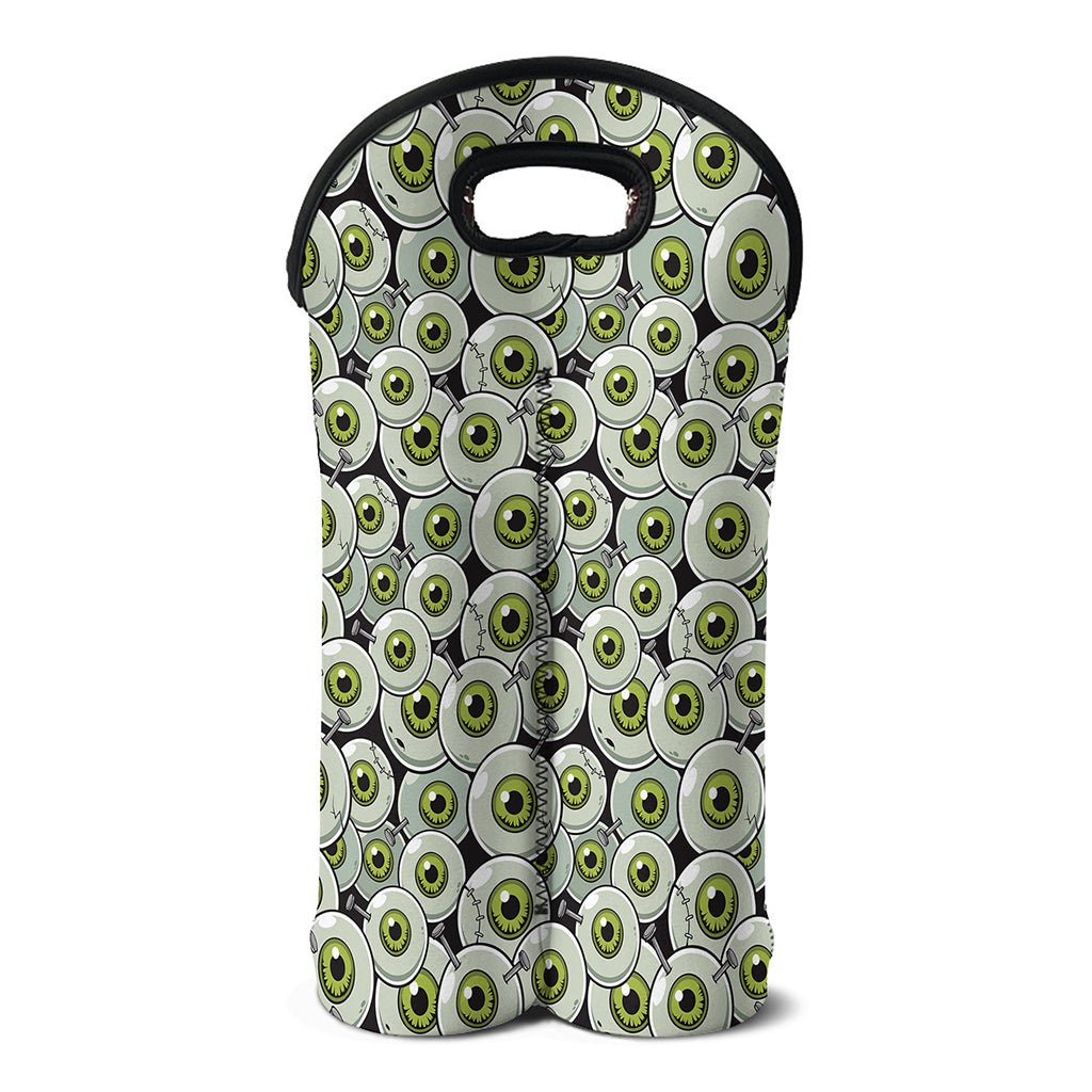 Frankenstein Eyeball Pattern Print Double Neoprene Wine Tote