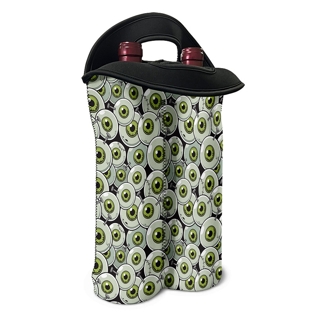 Frankenstein Eyeball Pattern Print Double Neoprene Wine Tote
