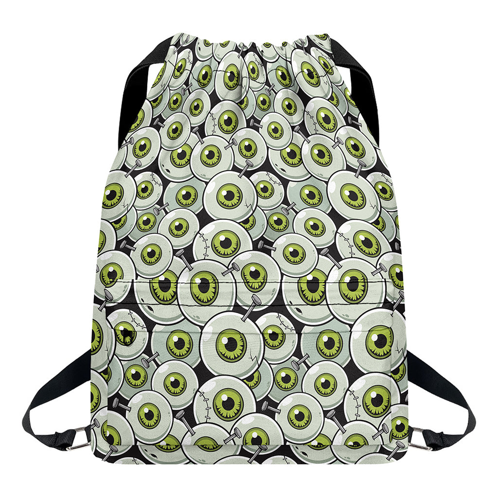 Frankenstein Eyeball Pattern Print Drawstring Backpack