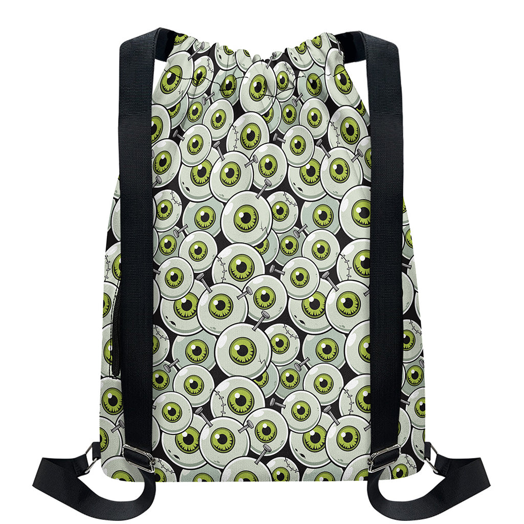 Frankenstein Eyeball Pattern Print Drawstring Backpack