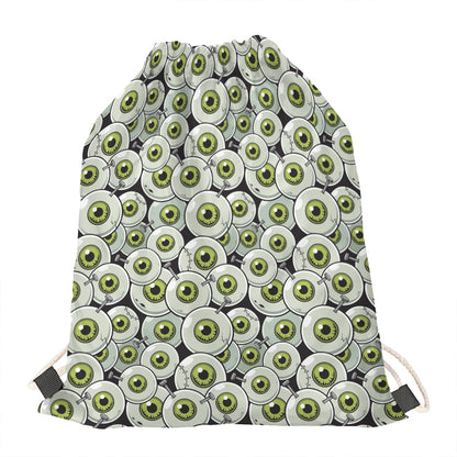 Frankenstein Eyeball Pattern Print Drawstring Bag