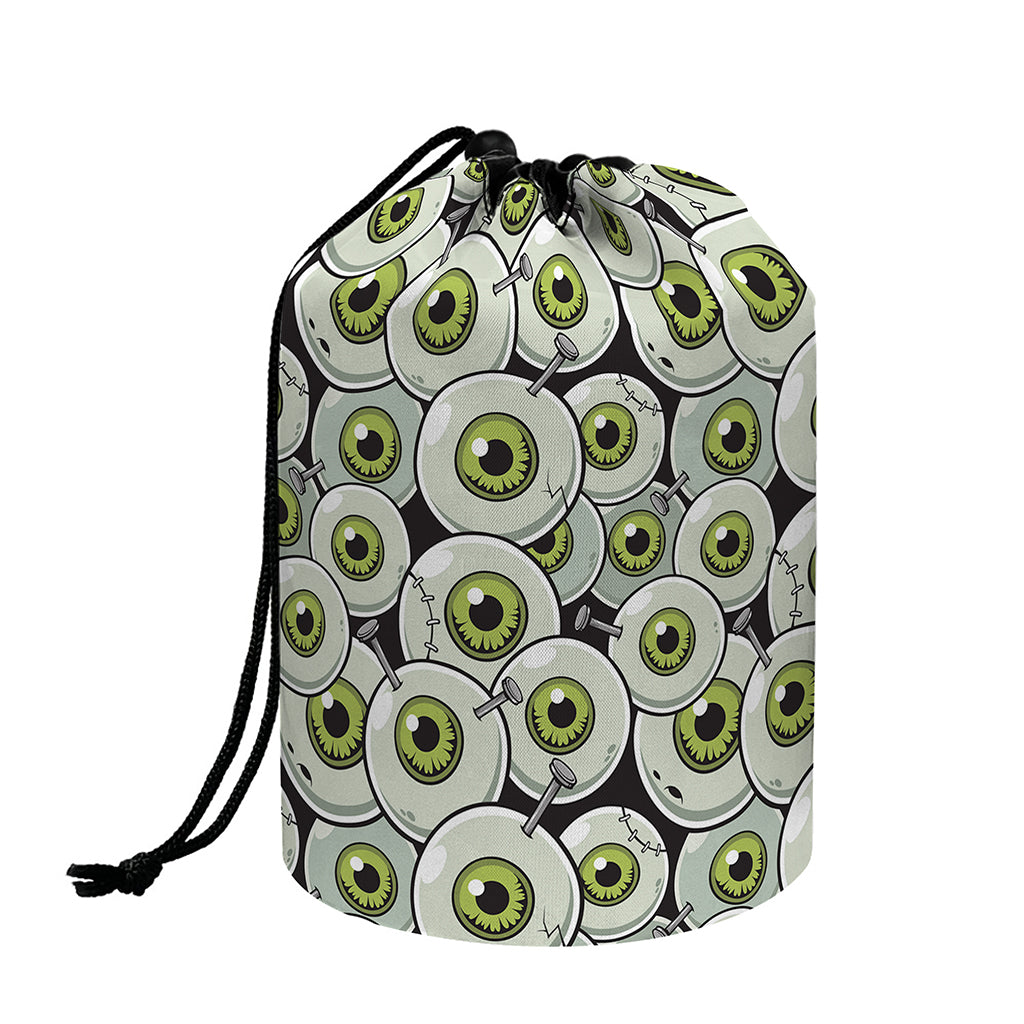 Frankenstein Eyeball Pattern Print Drawstring Makeup Bag