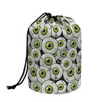 Frankenstein Eyeball Pattern Print Drawstring Makeup Bag