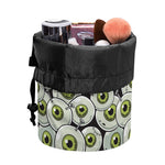 Frankenstein Eyeball Pattern Print Drawstring Makeup Bag
