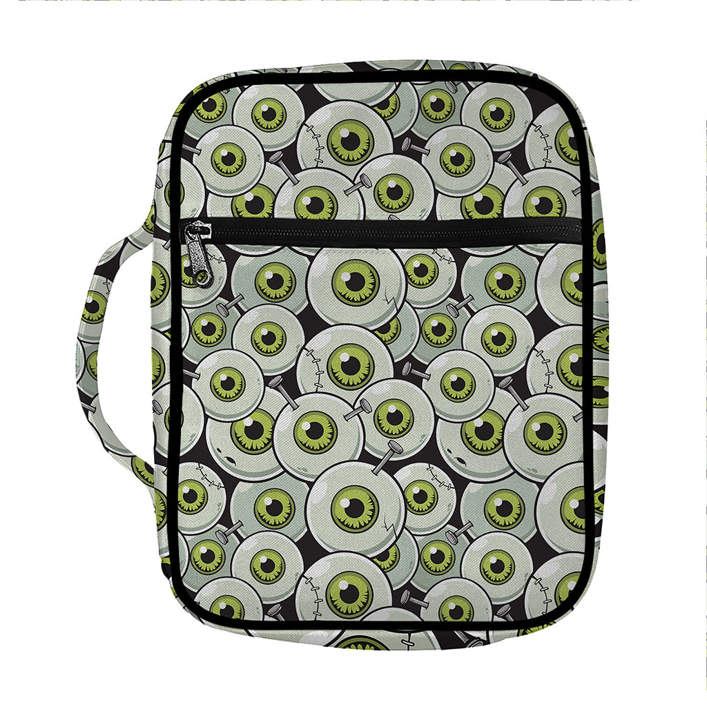 Frankenstein Eyeball Pattern Print Front Pocket Bible Bag
