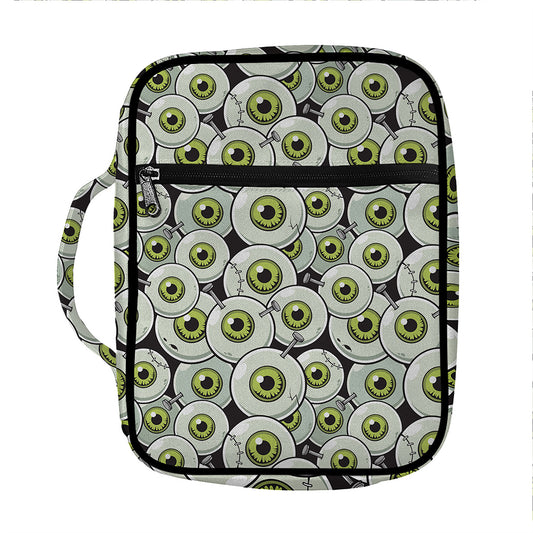 Frankenstein Eyeball Pattern Print Front Pocket Bible Bag