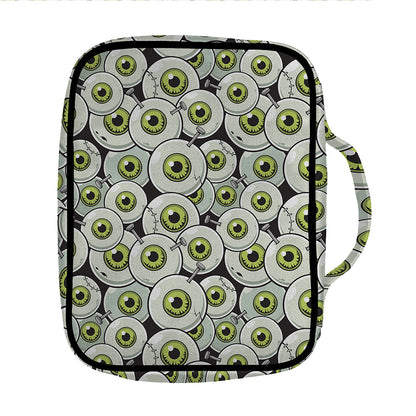 Frankenstein Eyeball Pattern Print Front Pocket Bible Bag