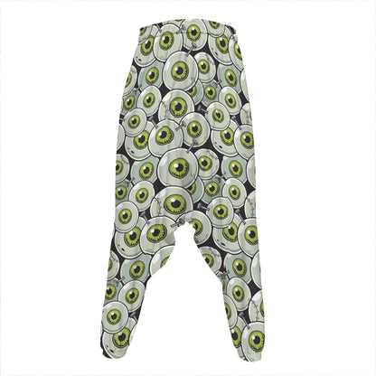 Frankenstein Eyeball Pattern Print Hammer Pants