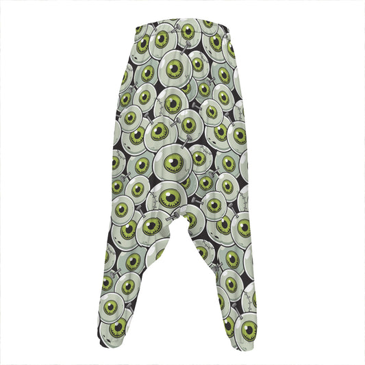 Frankenstein Eyeball Pattern Print Hammer Pants
