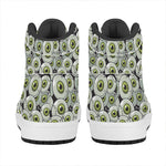 Frankenstein Eyeball Pattern Print High Top Leather Sneakers