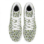 Frankenstein Eyeball Pattern Print High Top Leather Sneakers