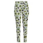 Frankenstein Eyeball Pattern Print High-Waisted Pocket Leggings