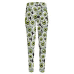 Frankenstein Eyeball Pattern Print High-Waisted Pocket Leggings