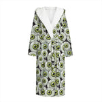 Frankenstein Eyeball Pattern Print Hooded Bathrobe