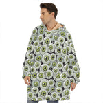 Frankenstein Eyeball Pattern Print Hoodie Blanket