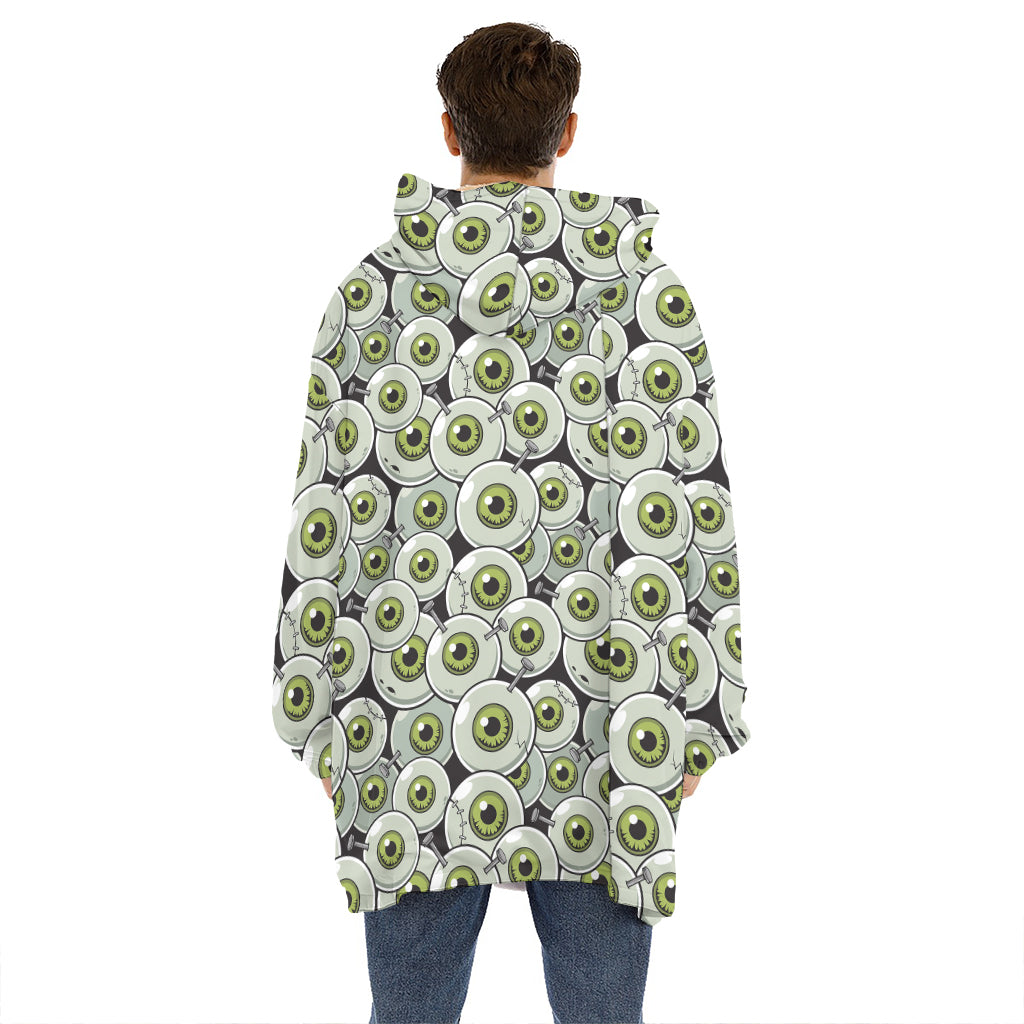 Frankenstein Eyeball Pattern Print Hoodie Blanket