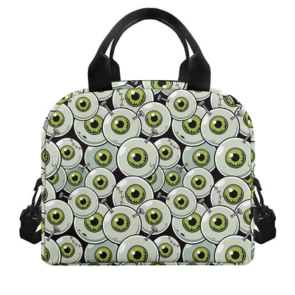 Frankenstein Eyeball Pattern Print Insulated Lunch Bag