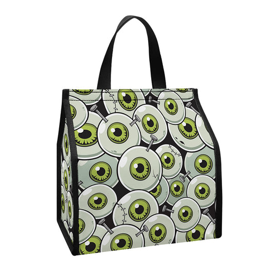 Frankenstein Eyeball Pattern Print Insulated Lunch Tote