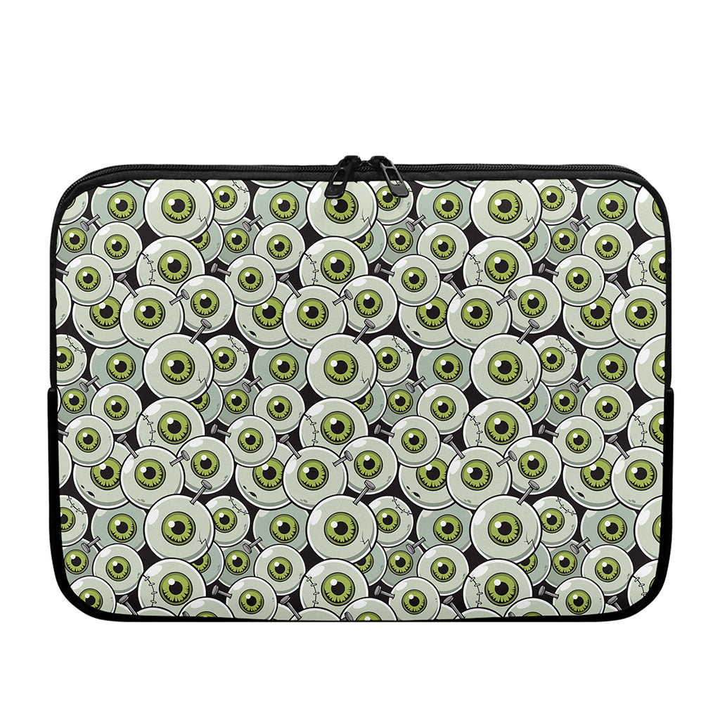 Frankenstein Eyeball Pattern Print Laptop Sleeve