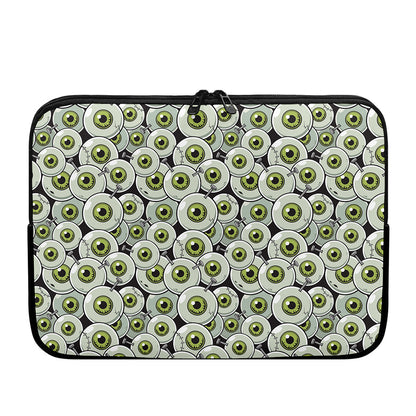 Frankenstein Eyeball Pattern Print Laptop Sleeve