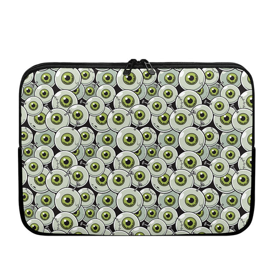 Frankenstein Eyeball Pattern Print Laptop Sleeve