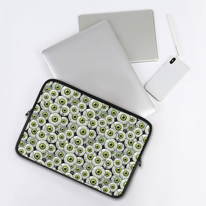 Frankenstein Eyeball Pattern Print Laptop Sleeve