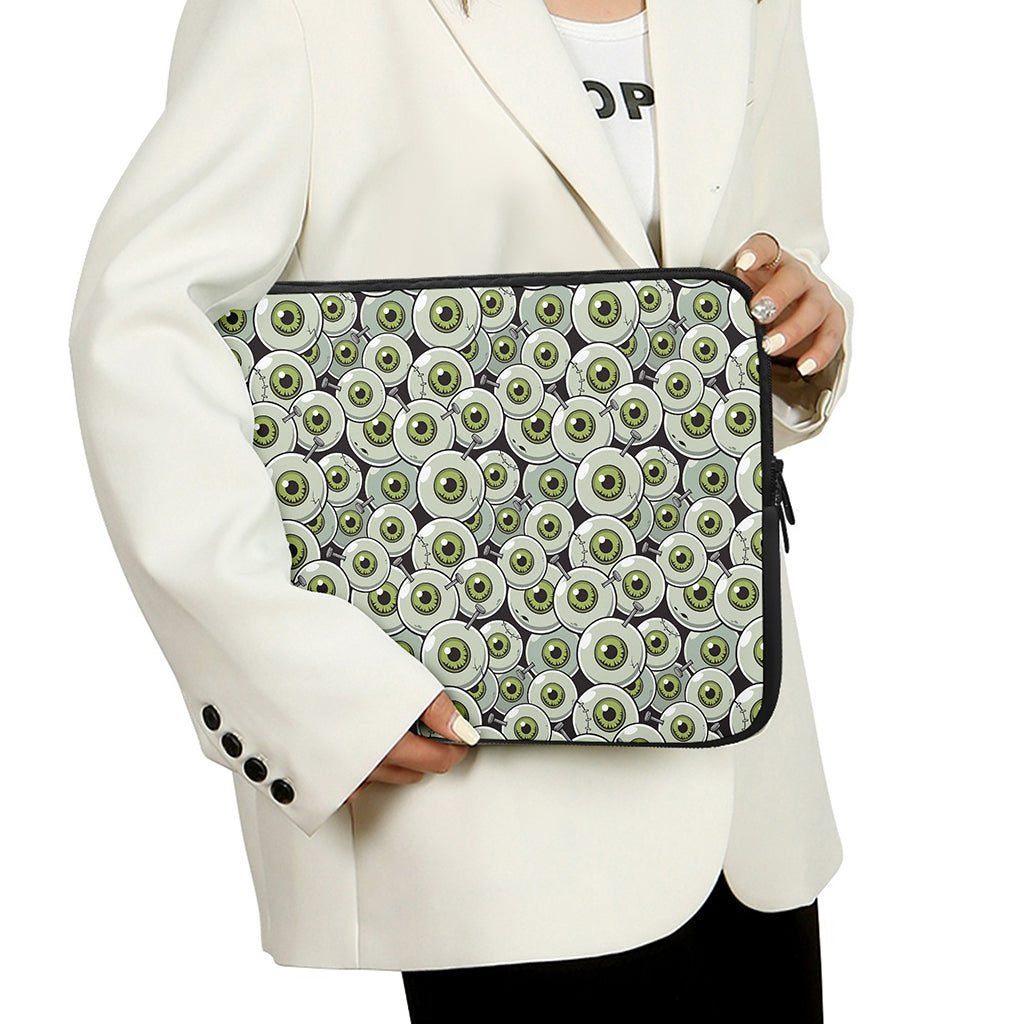 Frankenstein Eyeball Pattern Print Laptop Sleeve