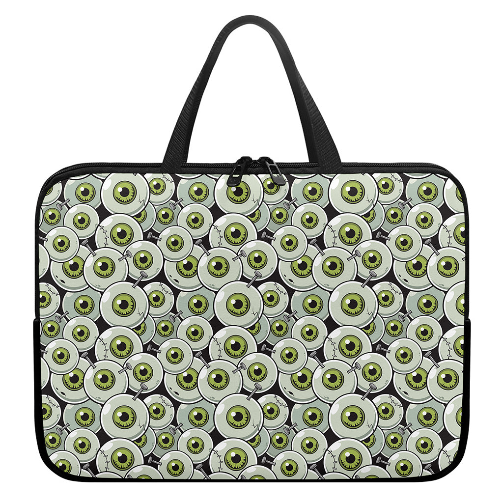 Frankenstein Eyeball Pattern Print Laptop Sleeve With Handle