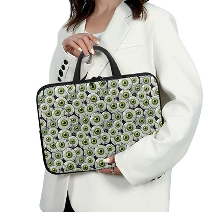 Frankenstein Eyeball Pattern Print Laptop Sleeve With Handle